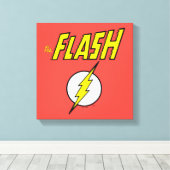 The Flash Naam & Bliksemschicht Logo Canvas Afdruk (Insitu (Houten vloer))