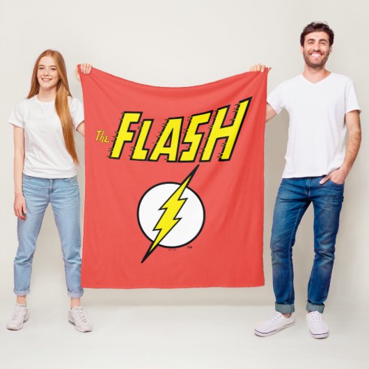 The Flash Naam & Bliksemschicht Logo Fleece Deken (In situ)