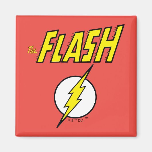 The Flash Naam & Bliksemschicht Logo Magneet (Voorkant)