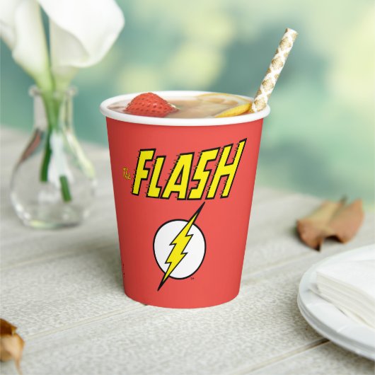 The Flash Naam & Bliksemschicht Logo Papieren Bekers (Insitu)
