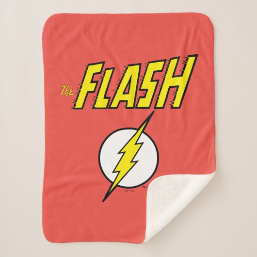 The Flash Naam & Bliksemschicht Logo Sherpa Deken (Voorkant)
