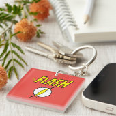 The Flash Naam & Bliksemschicht Logo Sleutelhanger (Voorkant Rechts)