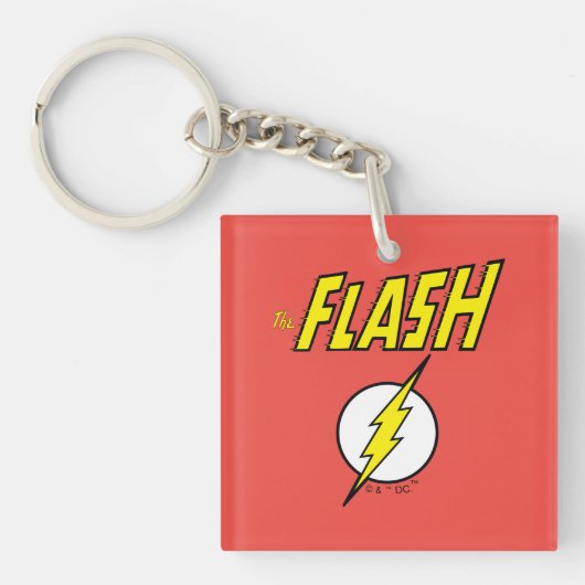 The Flash Naam & Bliksemschicht Logo Sleutelhanger (Voorkant)