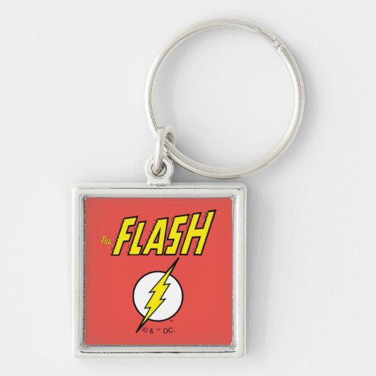 The Flash Naam & Bliksemschicht Logo Sleutelhanger (Voorkant)