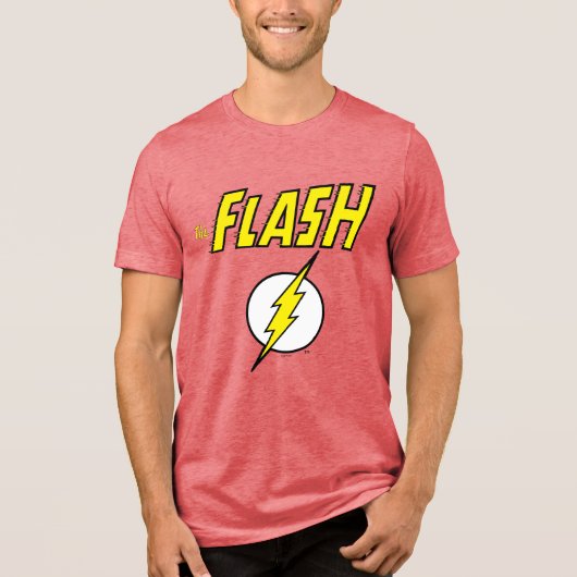 The Flash Naam & Bliksemschicht Logo Tri-Blend Shirt (Voorkant)