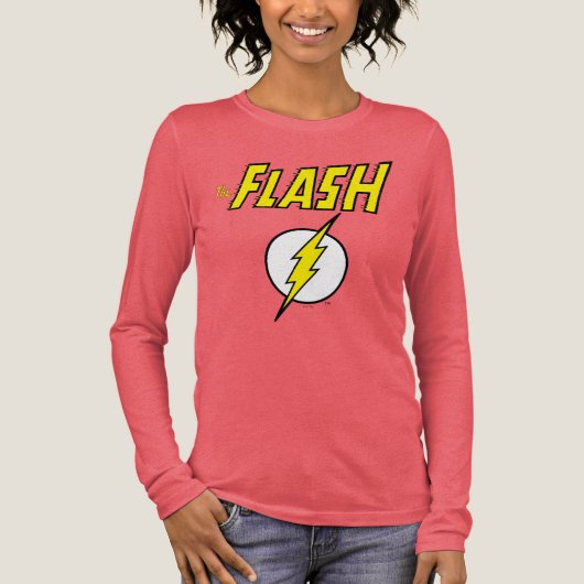 The Flash Naam & Bliksemschicht Logo Tri-Blend Shirt (Voorkant)
