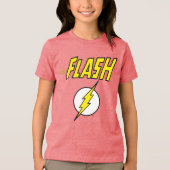 The Flash Naam & Bliksemschicht Logo Tri-Blend Shirt (Voorkant)
