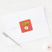 The Flash Naam & Bliksemschicht Logo Vierkante Sticker (Envelop)