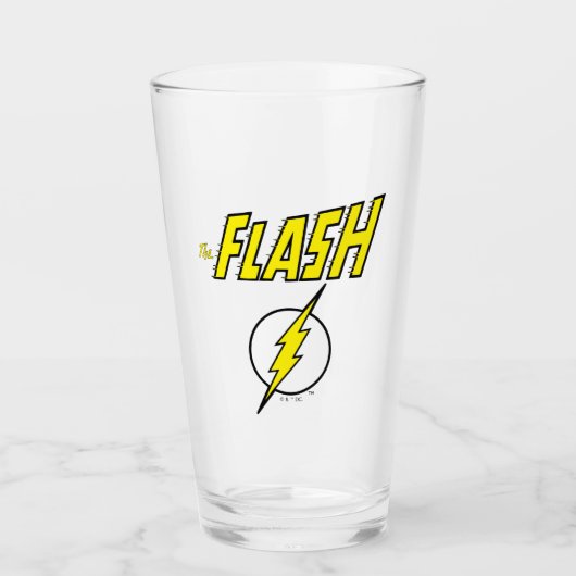 The Flash Name & Lightning Bolt Logo Glas (Voorkant)