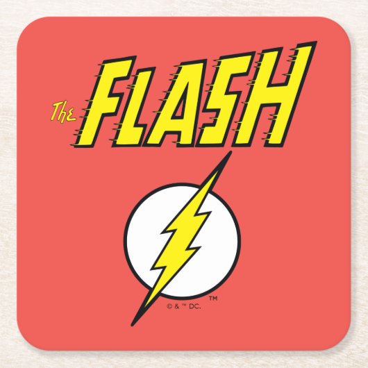 The Flash Name & Lightning Bolt Logo Kartonnen Onderzetters (Voorkant)