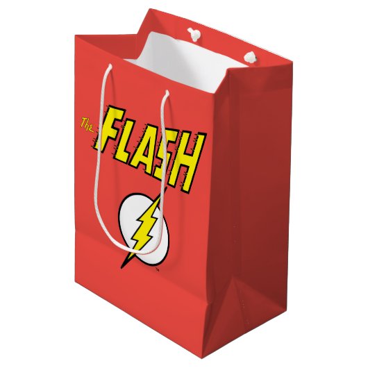 The Flash Name & Lightning Bolt Logo Medium Cadeauzakje (Voorkant Gekanteld)