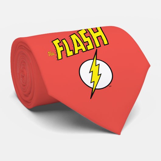 The Flash Name & Lightning Bolt Logo Stropdas (Opgerold)