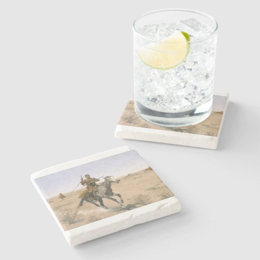 The Flight Frederic Remington Stenen Onderzetter (Zijkant)