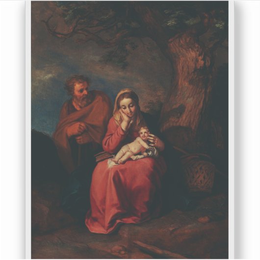 The Flight into Egypt by Abraham Bloemaert  Sticker (Voorkant)