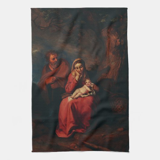 The Flight into Egypt by Abraham Bloemaert Theedoek (Verticaal)