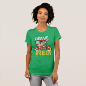 The Flintstones | Fred & Barney - Drive Green T-shirt (Voorkant volledig)