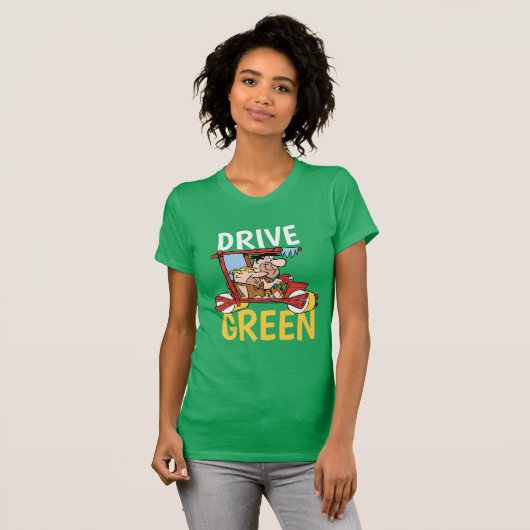The Flintstones | Fred & Barney - Drive Green T-shirt (Voorkant volledig)