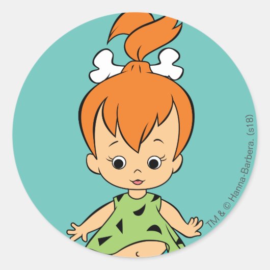 The Flintstones | Pebbles Flintstone Ronde Sticker (Voorkant)