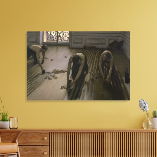 The Floor Scrapers by Gustave Caillebotte Canvas Afdruk (Insitu (Woonkamer))