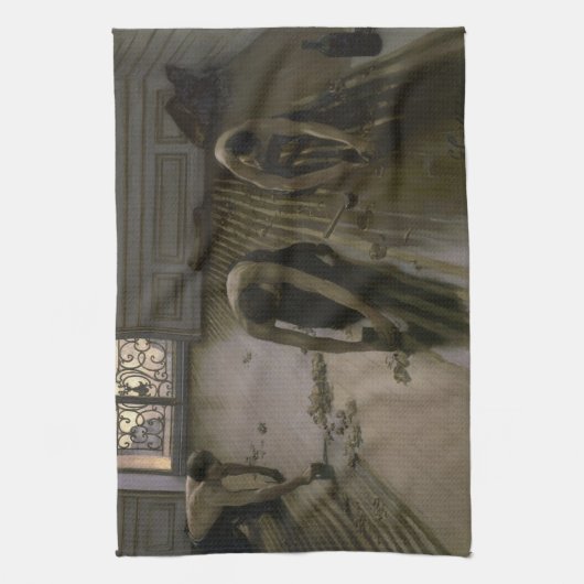 The Floor Scrapers by Gustave Caillebotte Theedoek (Verticaal)