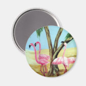 "The Florida Flamingos" Round Magnet (Voorkant / Achterkant)