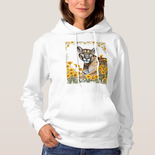 The Florida Panther Side View with Coreopsis  Hoodie (Voorkant)