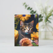 the flower cat briefkaart (Staand voorkant)