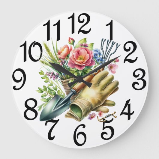 The Flower Garden Large Clock Grote Klok (Voorkant)