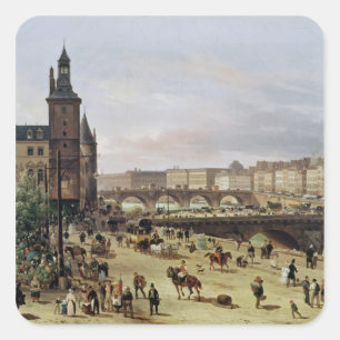 The Flower Market, 1832 Vierkante Sticker