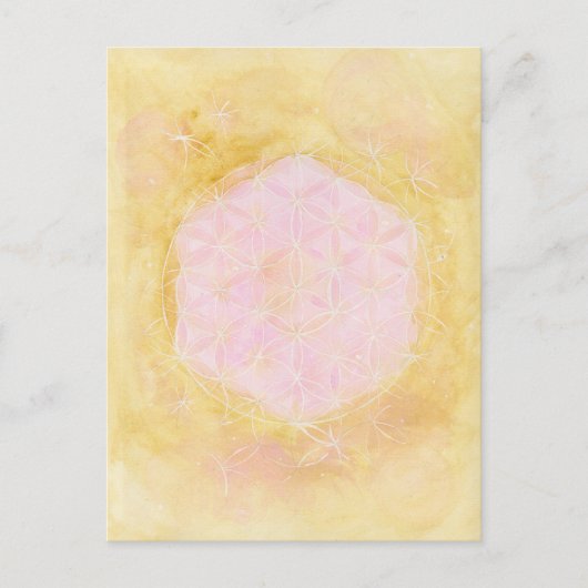 The Flower of Life, Pink Gold Briefkaart (Voorkant)