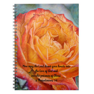 The Flowers of Faith Oranje Roos Love Patience Jou Notitieboek