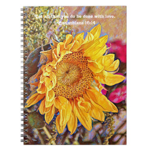 The Flowers of Faith Sunflower Love Prayer Journal Notitieboek