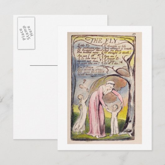 "The Fly", bord 37 uit "Sangen of Innocence and o Briefkaart (Voorkant / Achterkant)