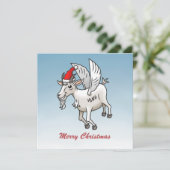 The Flying Christmas Goat Feestdagenkaart (Staand voorkant)