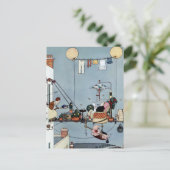 "The Folding Garden" van W Heath Robinson Briefkaart (Staand voorkant)