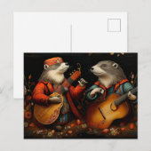 The Folk Art Otter Duet Band Briefkaart (Voorkant / Achterkant)