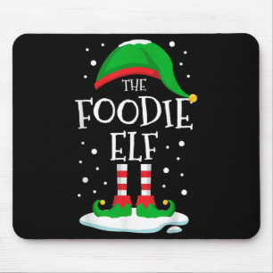The Foodie Elf Christmas Family bijpassende kerstg Muismat