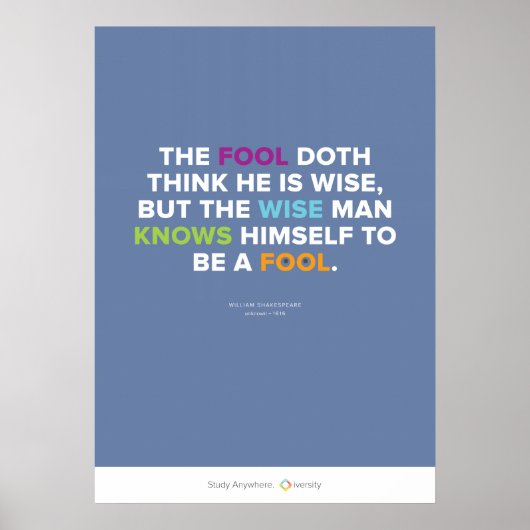 The Fool and the Wise Man Poster (Voorkant)