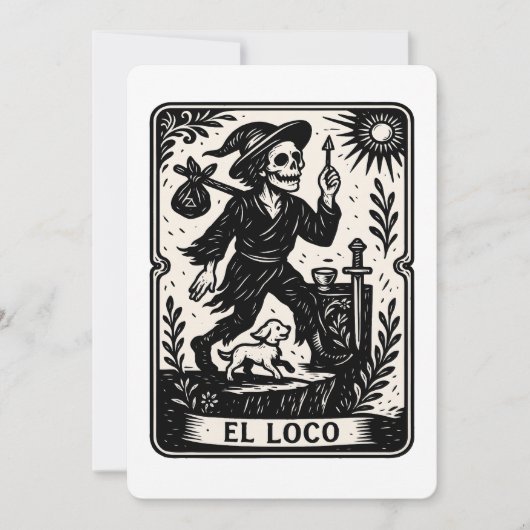 The Fool Tarot Card Art Print Kaart (Voorkant)