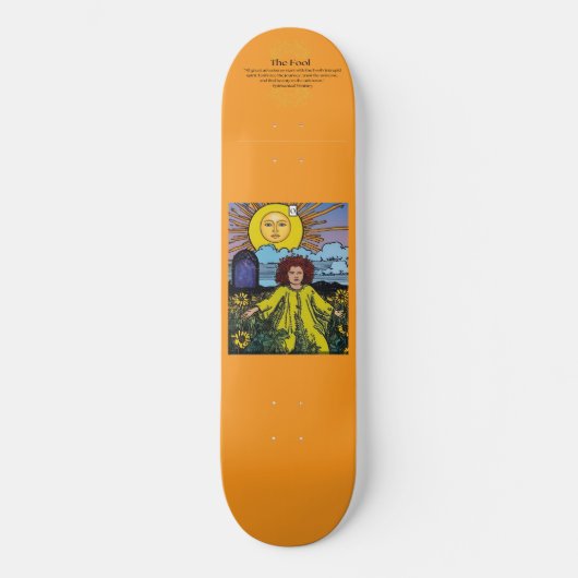 "The Fool" Tarot Kaart Skateboard Deck (Voorkant)