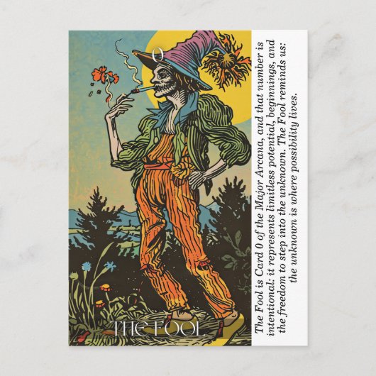 The Fool Tarot Retro Mystical Major Arcana Art  Briefkaart (Voorkant)