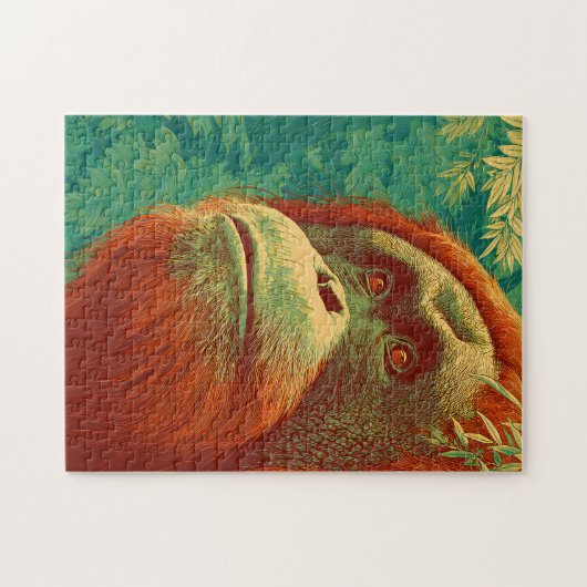 The Forest Dweller - Orangutan, Japanese art Legpuzzel (Horizontaal)