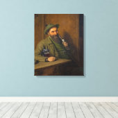 The Forest Ranger (door Eduard von Grützner) Canvas Afdruk (Insitu (Houten vloer))