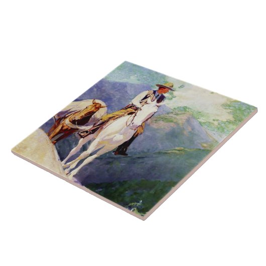 "The Forest Ranger" van W Herbert Dunton Tegeltje (Zijkant)