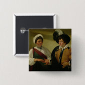 The Fortune Teller, c.1596-97 Vierkante Button 5,1 Cm (Voorkant /achterkant)