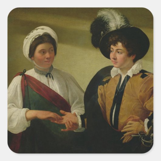 The Fortune Teller, c.1596-97 Vierkante Sticker (Voorkant)