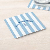 The Forty Club Blue Cabana Stripe 40th Birthday Kartonnen Onderzetters (Gebogen)
