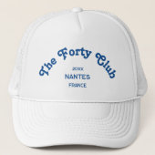 The Forty Club Retro Blue Custom Crest White Trucker Pet (Voorkant)