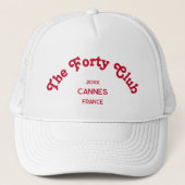 The Forty Club Retro Red Custom Crest White  Trucker Pet (Voorkant)