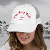 The Forty Club Retro Red Custom Crest White  Trucker Pet